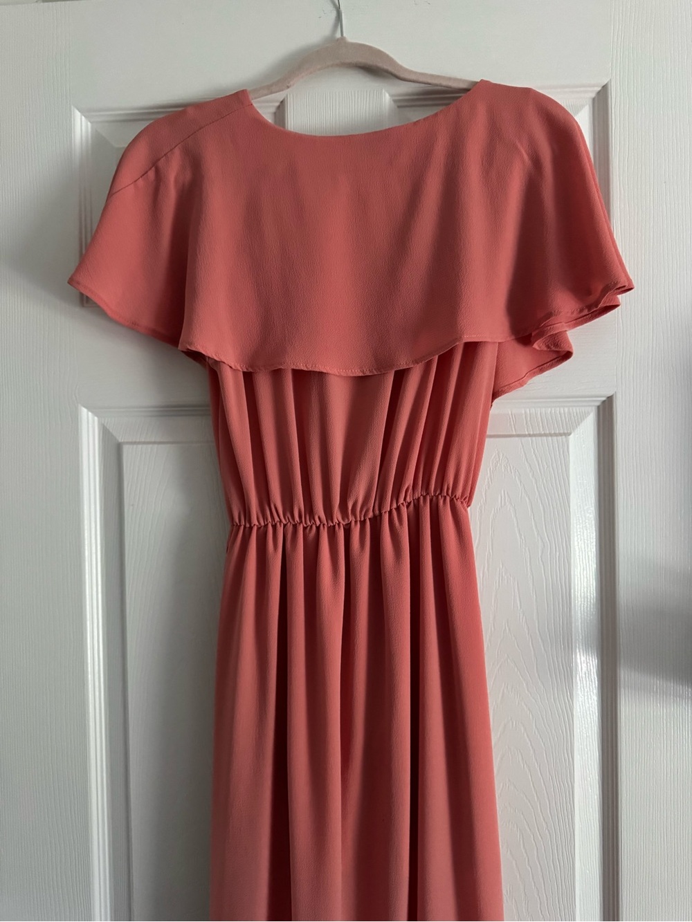 Vici Coral Pink Wrap Maxi Dress with Waist Tie - Picture 4 of 4